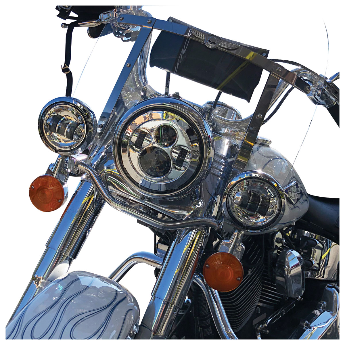 DEL Phare Antibrouillard 4,5 in complémentaire PHARES Black pour Harley Davidson