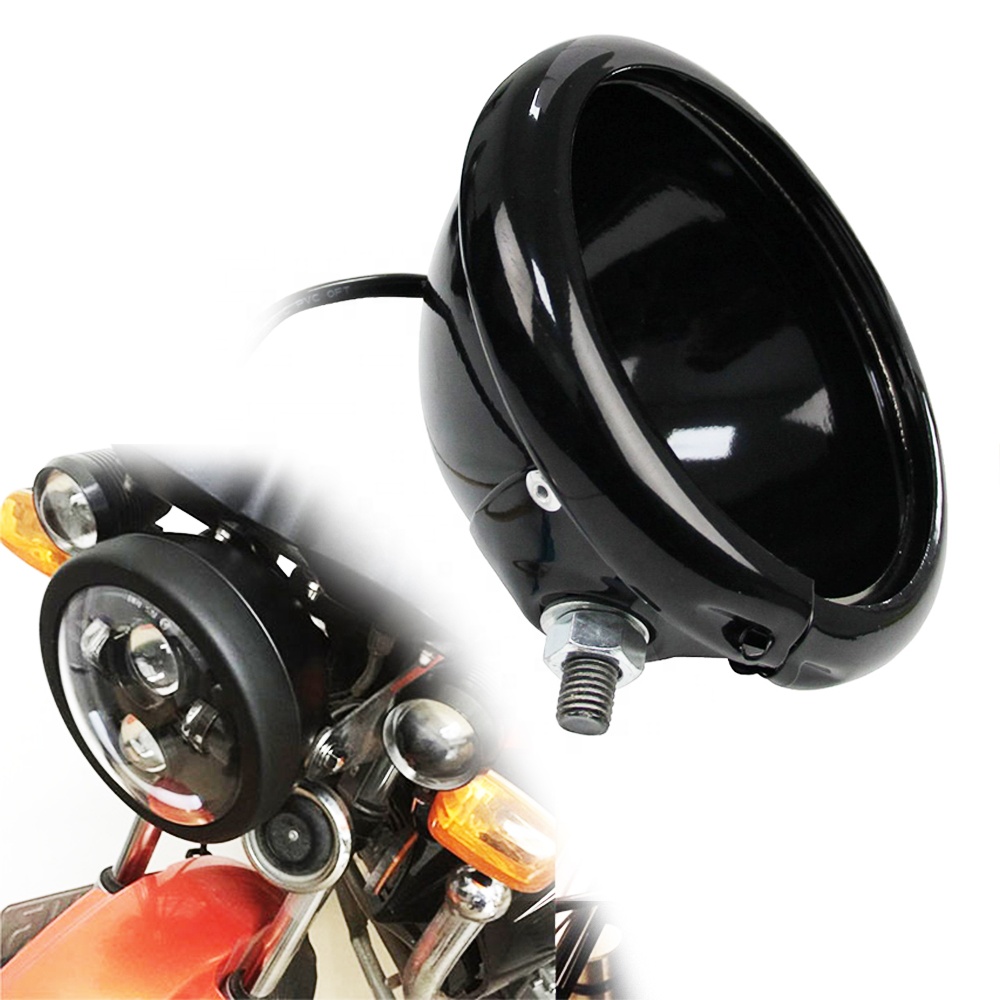 Fydun Motorcycle Headlights Retro LED Headlight 5.75 Inch Aperture Headlight Bright LED Headlight Motorbike Round Front Lamp