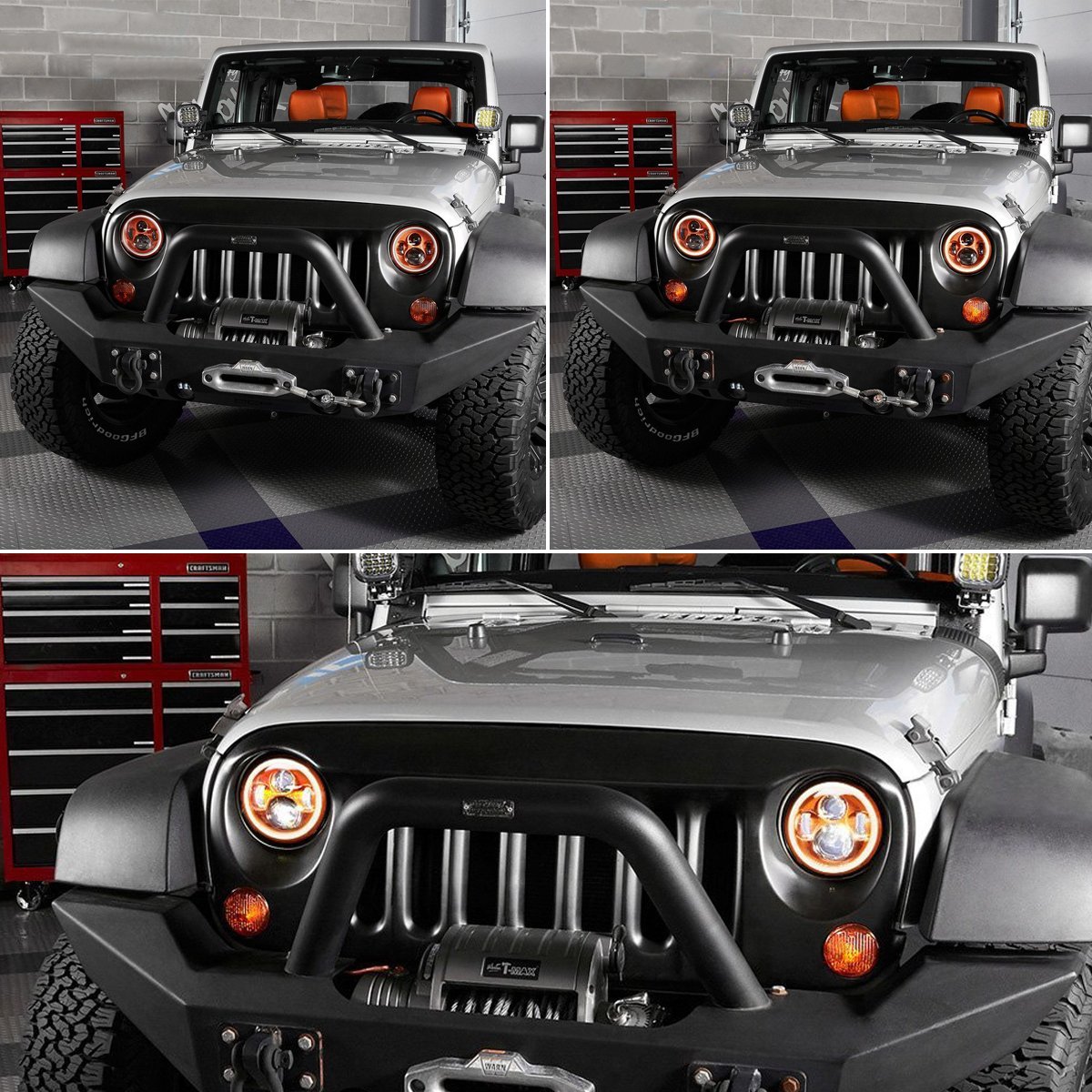 7 inch headlights for jeep wrangler application