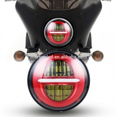 qizil Harley Davidson Led farasi 5.75 dyuymli past nurli DRL burilish signali Harley mototsikl aksessuarlari