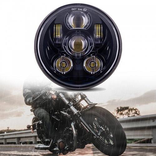 Farol de motocicleta LED de 5 3/4 5.75 polegadas aprovado pelo DOT SAE Emark para Harley Davidson Triunfo dos Esportistas
