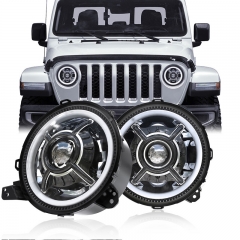 9 इंच 2020 Jeep ग्लेडिएटर जेटी एलईडी हेडलाइट्स डीओटी एसएई OEM 2020 के लिए हेलो लाइट्स का नेतृत्व किया Jeep ग्लेडिएटर JT