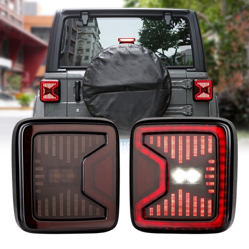 Утверждено DOT 2018 Jeep Wrangler Светодиодные задние фонари JL с тормозом на ходу, поворотные фонари заднего хода