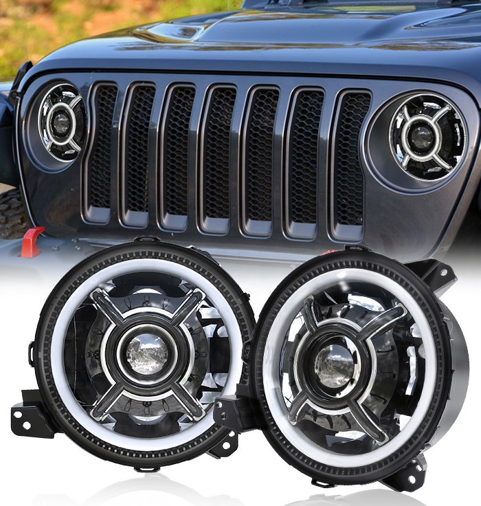 2018-up Jeep Wrangler Sistema de iluminación llevado auto del faro llevado Sistema de iluminación automotriz H4