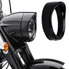 Harley Davidson Anillo de ajuste de visera de faro negro 7 pulgadas Anillo de ajuste de faro Road King Softail