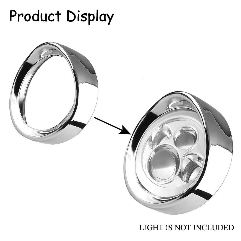 7 INCH CHROME HEADLIGHT RING WITH BUILT IN VISOR 1960-2013 HARLEY TOURING 
