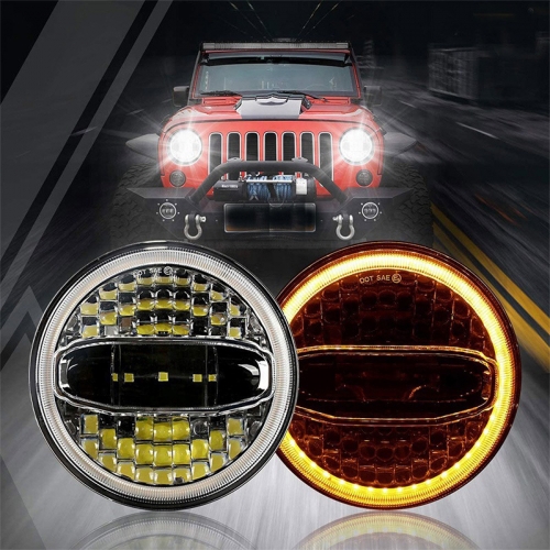 Ronda de 7 pulgadas Jeep Faros delanteros LED Jk OEM con luces de halo Jeep Conjunto de faros LED de fábrica Jk