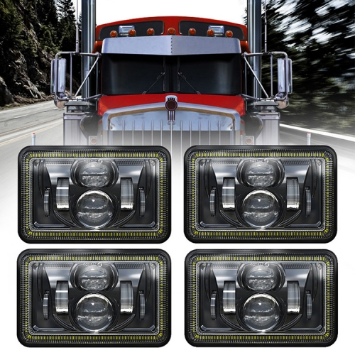 4x6 Halo Headlights Kenworth T800 LED განათება T800 Kenworth T800 Replacement Headlights Projector