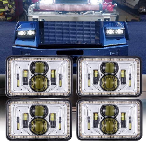 4x6 Zoll Halo Lights Freightliner FLD120 LED-Scheinwerfer DOT SAE Freightliner FLD120 Scheinwerfer Montage