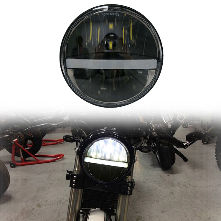 7 inch Led Headlight for Royal Enfield Projector Headlight with High Low beam DRL Turn Signals