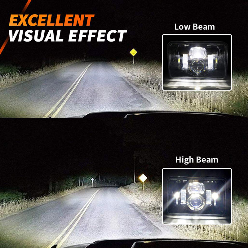 4x6 led headlights high beam and low beam
