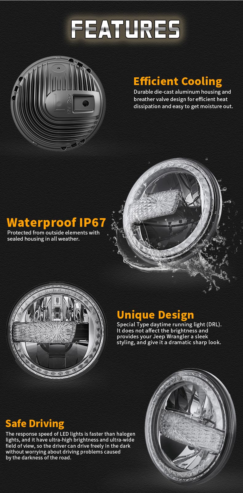 Features of Jeep JK Led Headlights