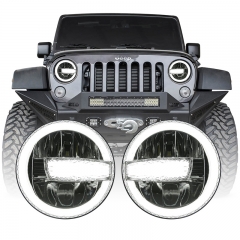 2007-2017 Jeep Wrangler जेके एलईडी हेडलाइट्स रूपांतरण Jeep सफेद डीआरएल के साथ जेकेयू एलईडी हेडलाइट्स
