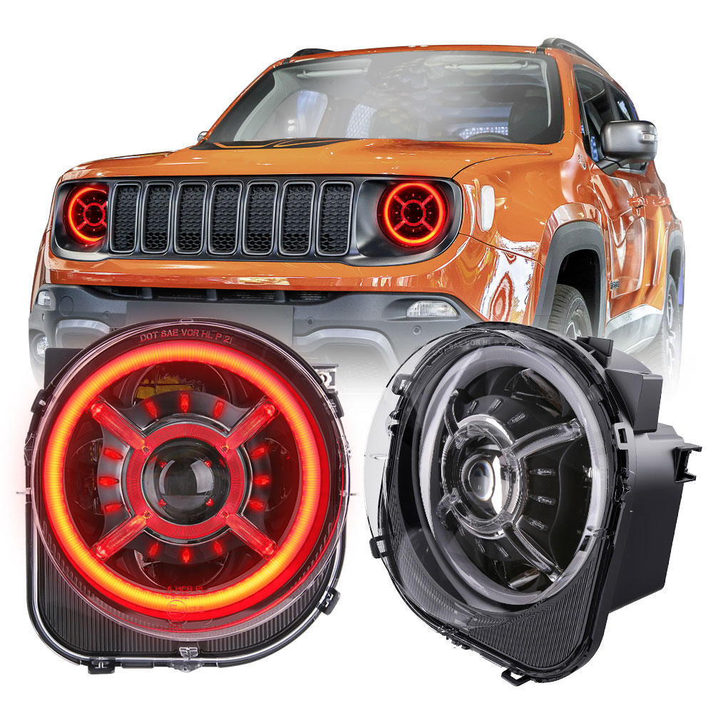 2015-2021 Jeep Фары Renegade Halo, меняющие цвет, RGB Halo Lights для Jeep Ренегат