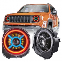 2015-2021 Jeep Renegade Halo Faros delanteros que cambian de color RGB Halo Lights para Jeep Renegade