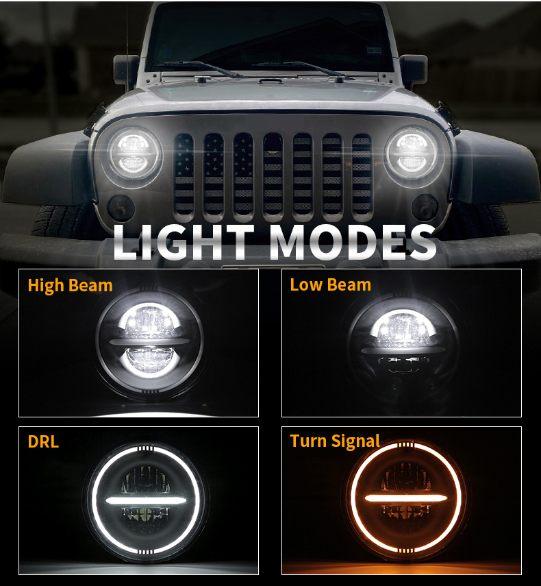 Headlights for 2010 Jeep Wrangler Beam Modes