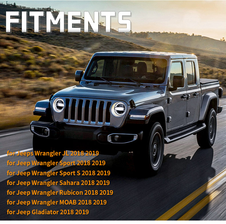 Fitments of Jeep Wrangler MOAB led farovi