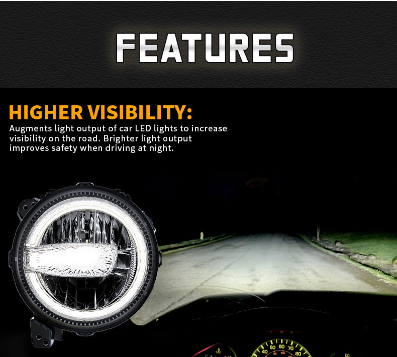 Features of Jeep Wrangler MOAB led headlights