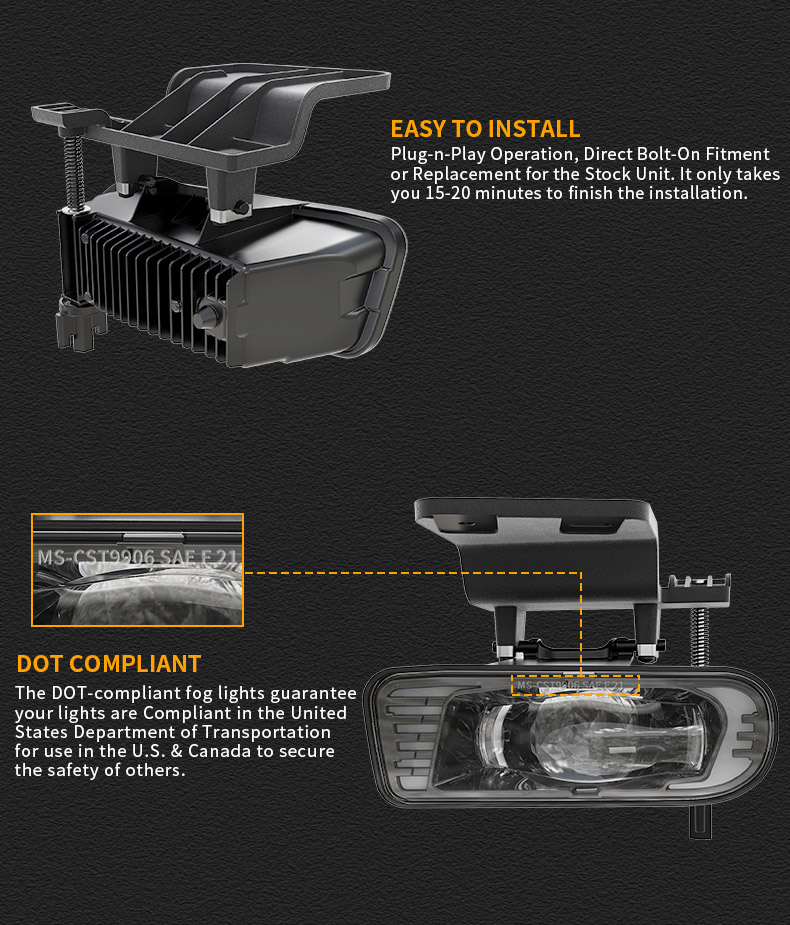 Характеристики комплекта противотуманных фар Chevy Silverado 1500