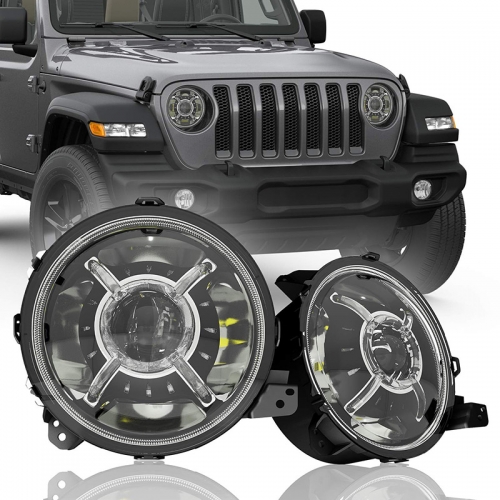 Eng yangi dizayn 9 dyuymli 2018 Jeep Wrangler JL LED faralari DOT SAE Jeep JL Led faralari 2018 2019