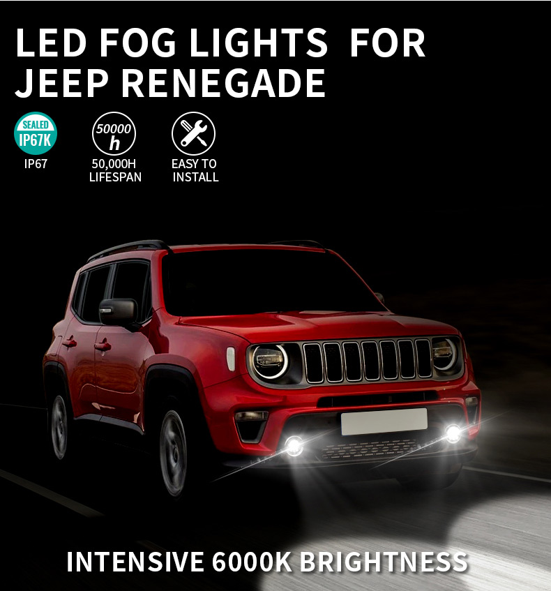 2015-2018 Jeep Certificados de reemplazo de luces antiniebla Renegade