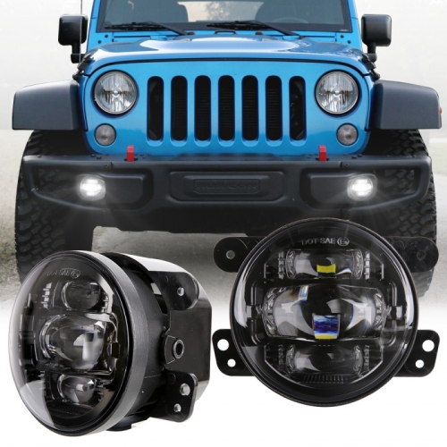 Alto brillo 2007-2017 Jeep Faros antiniebla LED JK OEM 4 polgadas Jeep Wrangler Substitución da luz antiniebla JK