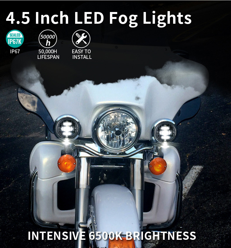4.5 inch Harley Davidson Road King Led Fog Lights