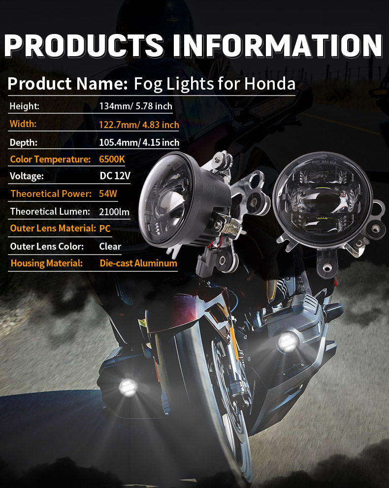 Honda Goldwing GL1800 Led Fog Lights Parameters