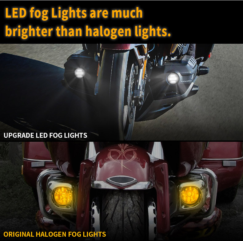 Honda Goldwing GL1800 Led Fog Lights VS Halogen Fog Lights