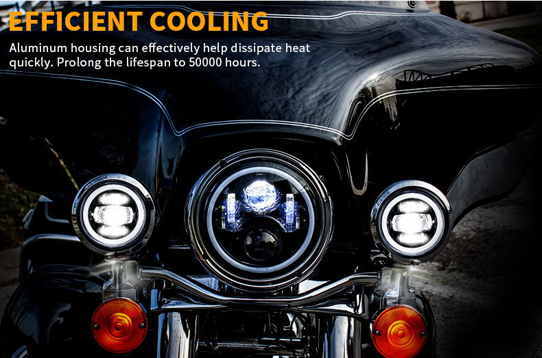 4.5 polegadas Harley Davidson Refrigeração dos faróis de neblina Road King Led