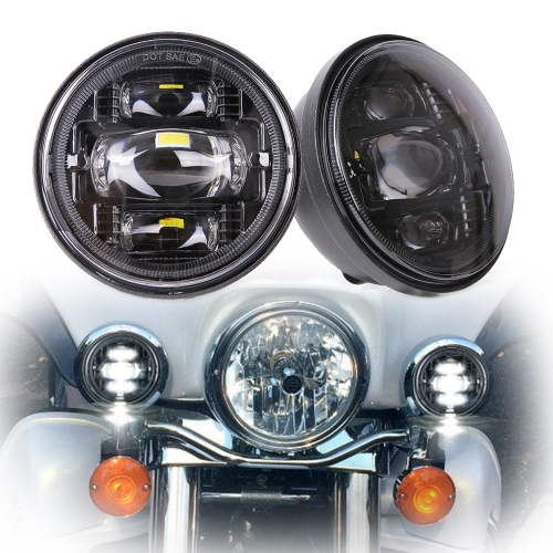 4.5 inch Round Harley Davidson Fari antinebbia LED Electra Glide Screamin Eagle Road King