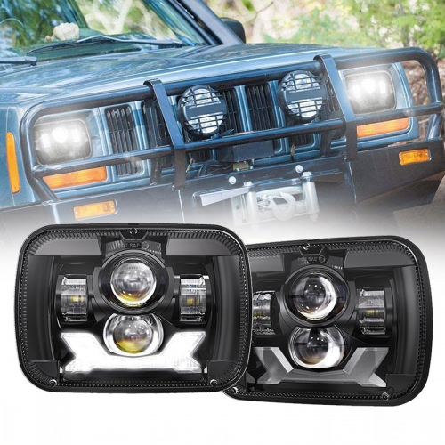5x7 Lichter Rechteckiger Rechtslenker Jeep Cherokee LED-Scheinwerfer RHD American Cars Jeep Wrangler Scheinwerfer