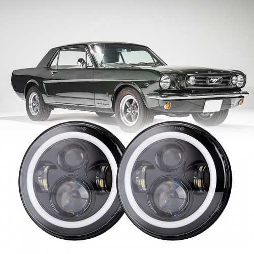 1:a generationen 1965-1973 Ford Mustang LED-strålkastare uppgradering 2:a generationen 1974-1978 Ford Mustang Halo-strålkastare