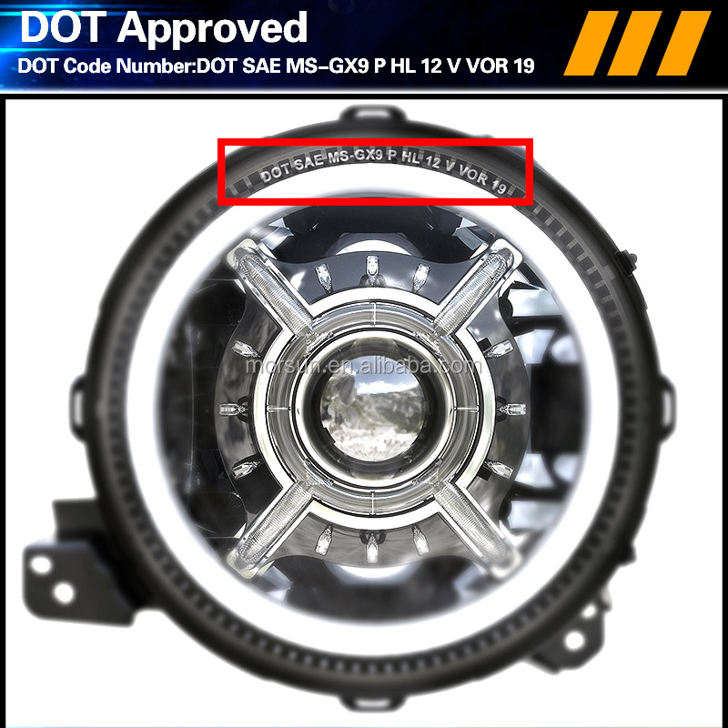 DOT Approved Color Changing Jeep JL RGB Halo Headlights